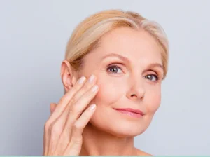 woman after getting ghk-cu peptide therapy